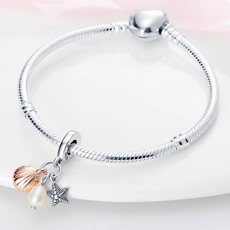 Fashion S925 Sterling Silver Ocean Collection , Fit Pandora Bracelet DIY and Pendant Woman Jewelry