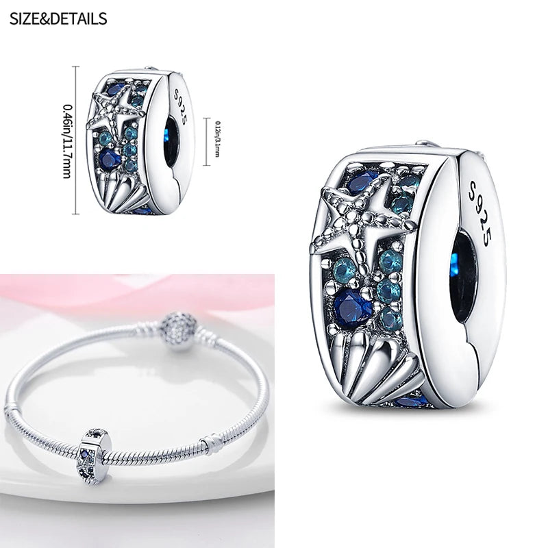 Fashion S925 Sterling Silver Ocean Collection , Fit Pandora Bracelet DIY and Pendant Woman Jewelry