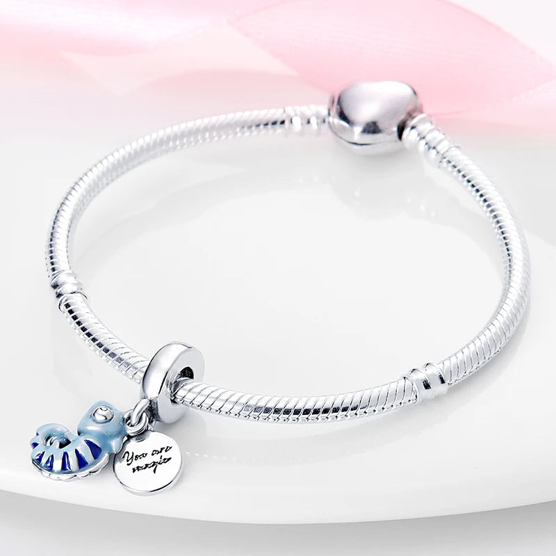 Fashion S925 Sterling Silver Ocean Collection , Fit Pandora Bracelet DIY and Pendant Woman Jewelry