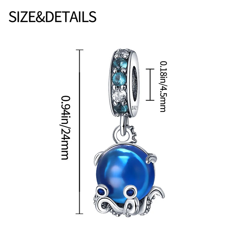 Fashion S925 Sterling Silver Ocean Collection , Fit Pandora Bracelet DIY and Pendant Woman Jewelry