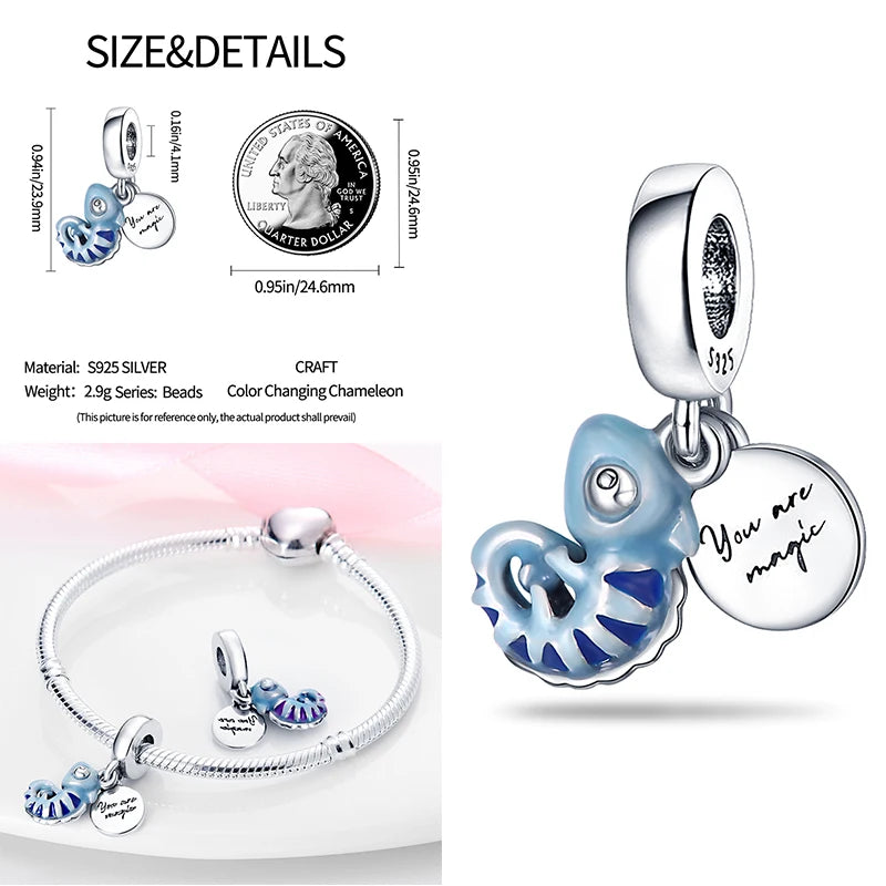 Fashion S925 Sterling Silver Ocean Collection , Fit Pandora Bracelet DIY and Pendant Woman Jewelry